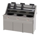 Friteuse électronique gaz - Type Santana - 3 Cuves rondes