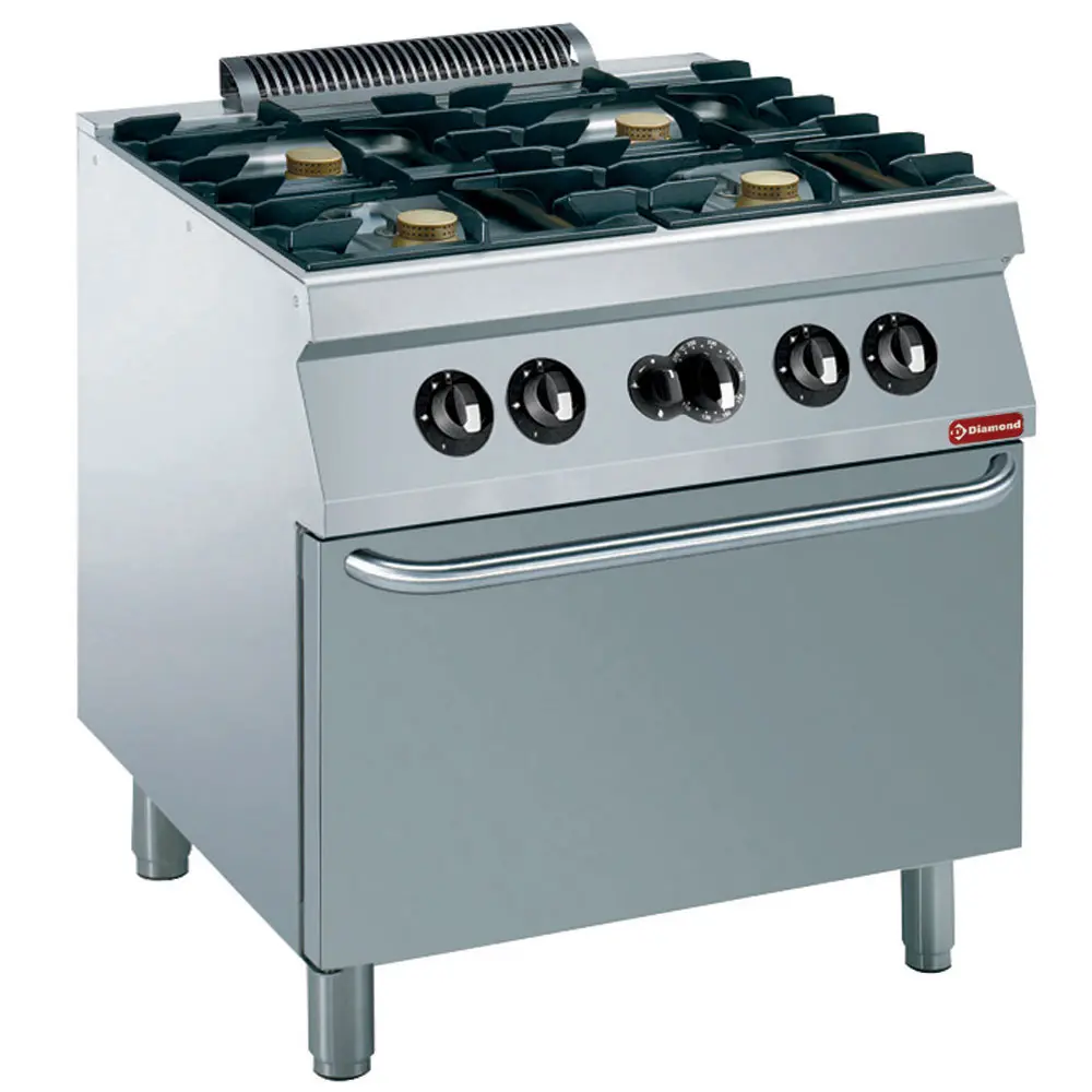 Founeau 4 feux 5,5 kW, four gaz GN 2/1