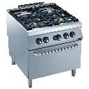 Fourneau gaz 4 feux vifs, four gaz GN 2/1