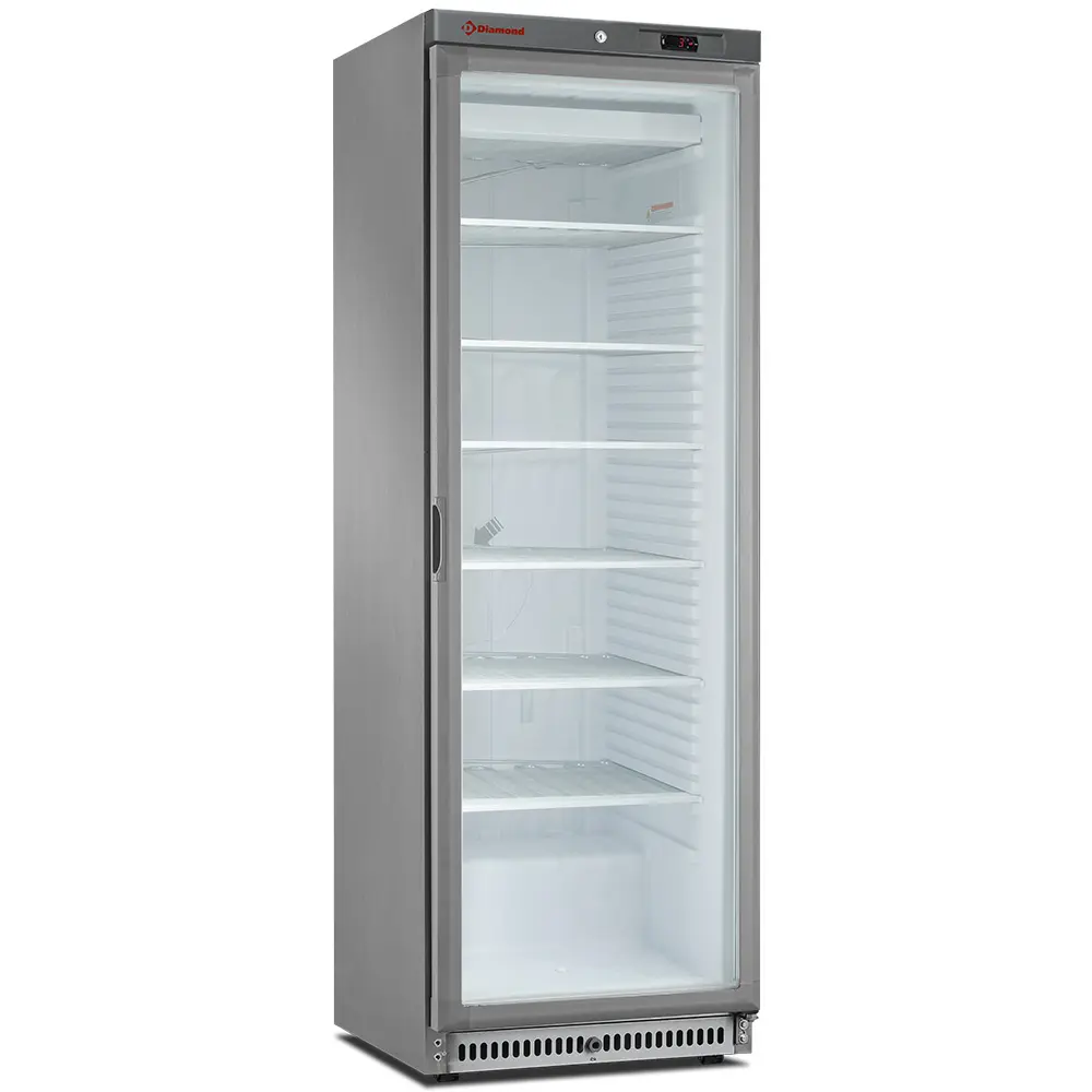 Armoire congélateur statique, porte vitrée, 400 litres. acier inox
