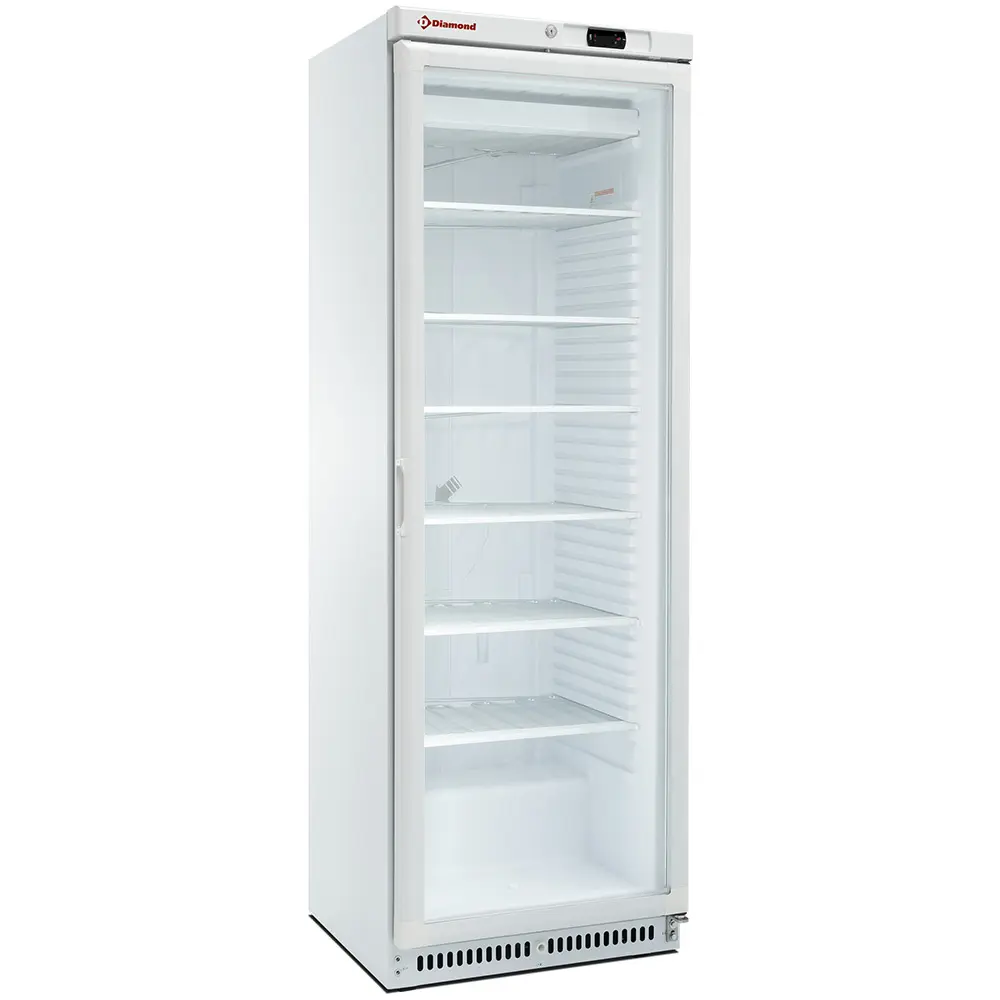 Armoire congélateur statique, porte vitrée, 400 litres. Blanc