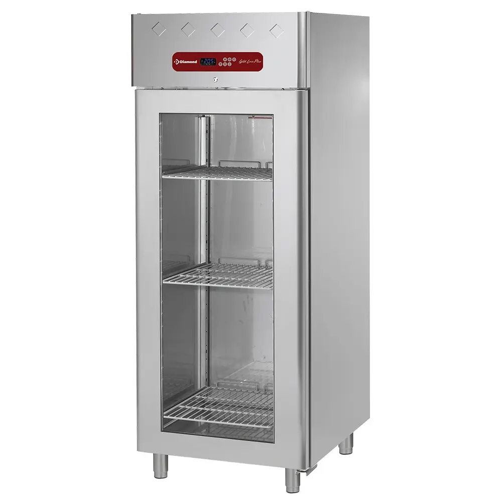 Armoire frigorifique 700 litres ventilée, 1 porte vitrée GN 2/1
