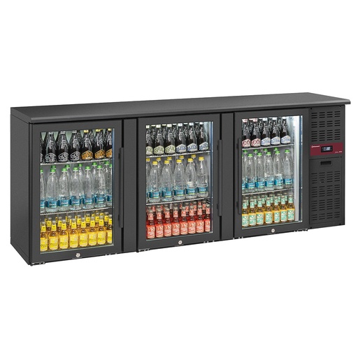 [DI-RLB3-3G] Refroidisseur de bouteilles 3 portes vitrées, 500 litres, pieds réglables