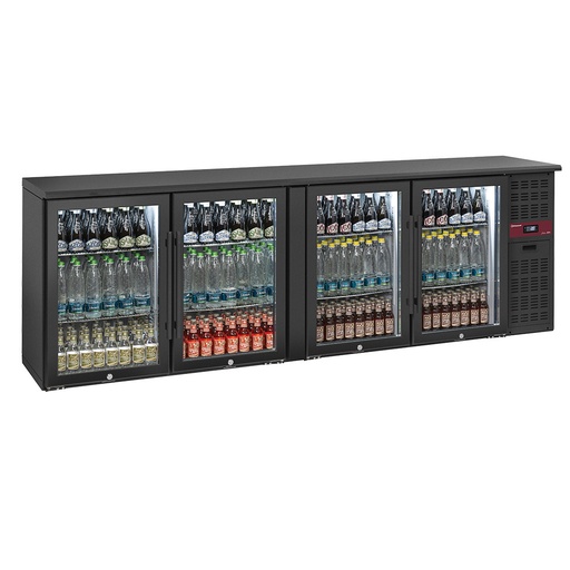 [DI-RLB4-4G] Refroidisseur de bouteilles 4 portes vitrées, 620 litres, pieds réglables