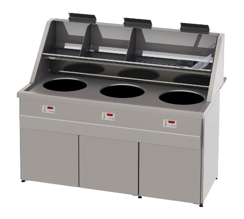 [SO-FGS3N] Friteuse électronique gaz - Type Santana - 3 Cuves rondes