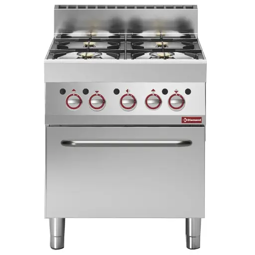[DI-G65/4BF7-N] Fourneau 4 feux vifs gaz avec four gaz