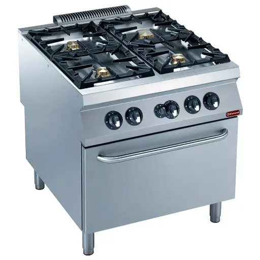 [DI-G22/4BF8-N] Fourneau gaz 4 feux vifs, four gaz GN 2/1