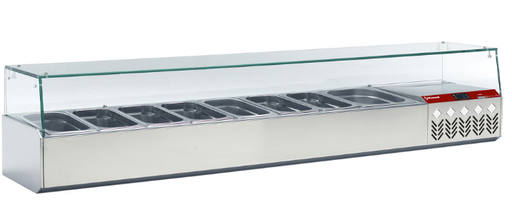 [DI-SY198G/PP9] Structure réfrigérée GN 8x1/3, 1x1/9, avec vitre droite