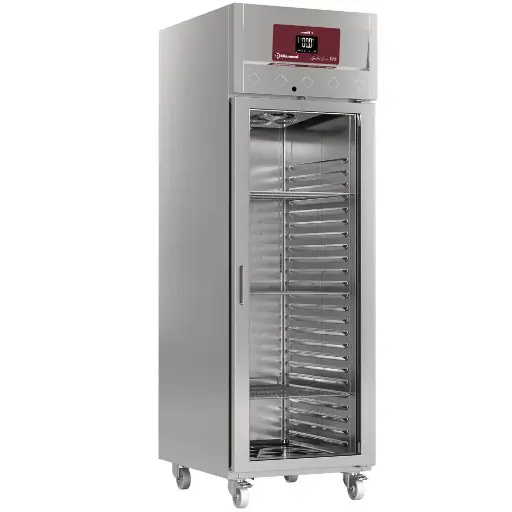 [DI-ID70/R6G] Armoire de frigo. ventilée 700 Lit. 1 porte vitrée (GN 2/1), sur roues