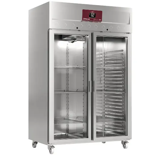 [DI-IE140/R9G] Armoire de congélation ventilée 1400 Lit. 2 portes vitrées GN 2/1, sur roues
