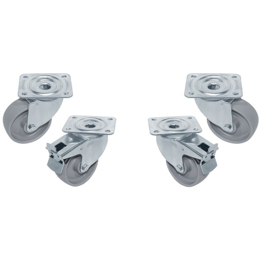 [DI-RAG4-PM] Kit 4 roues pivotantes armoires, 2 avec freins