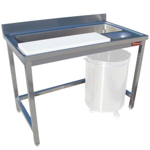 [DI-TPL1270D] Table préparation et lavage légumes, murale
