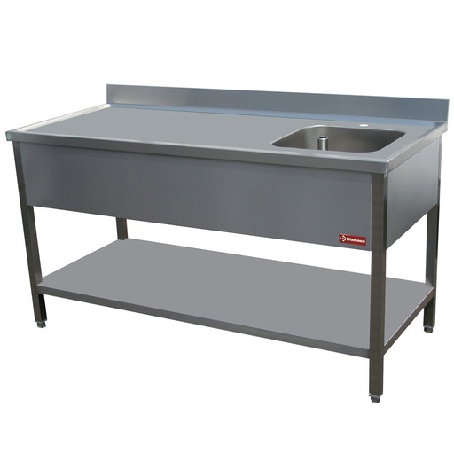 [DI-TV1471D-D] Table de chef 1 cuve droite 400X400XH275
