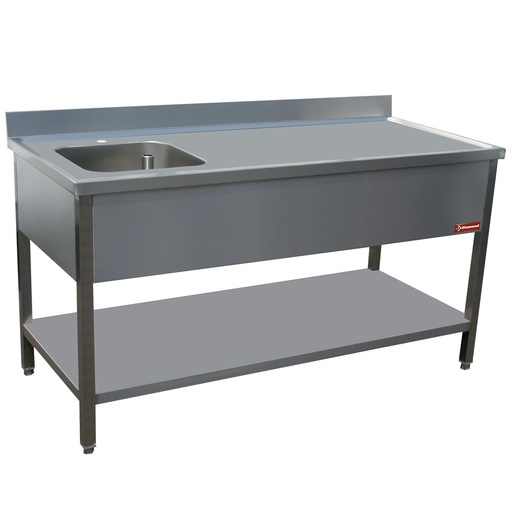[DI-TV1471S-D] Table de chef 1 cuve gauche 400X400XH275