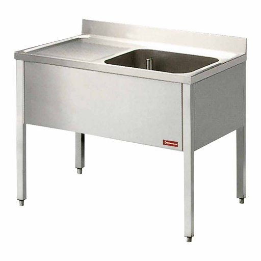 [DI-L1210S/6-KD-D] Plonge 1 cuve et 1 égouttoir à gauche
